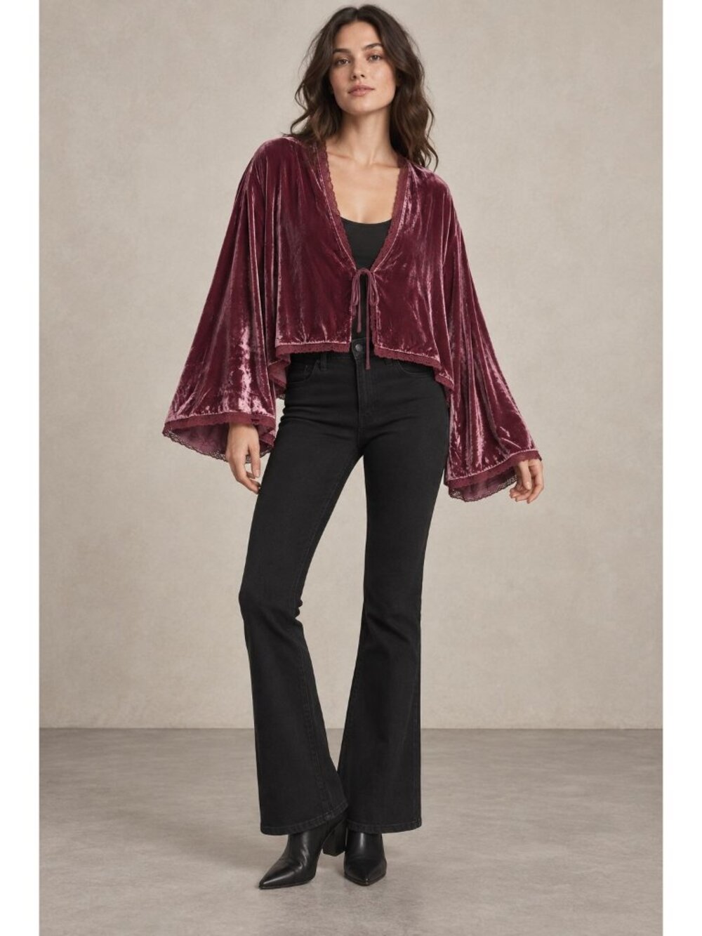 Free People Velvet Bed Jacket Size Small